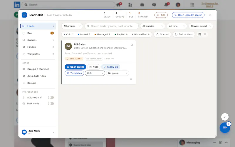 Leadhabit screenshot 2