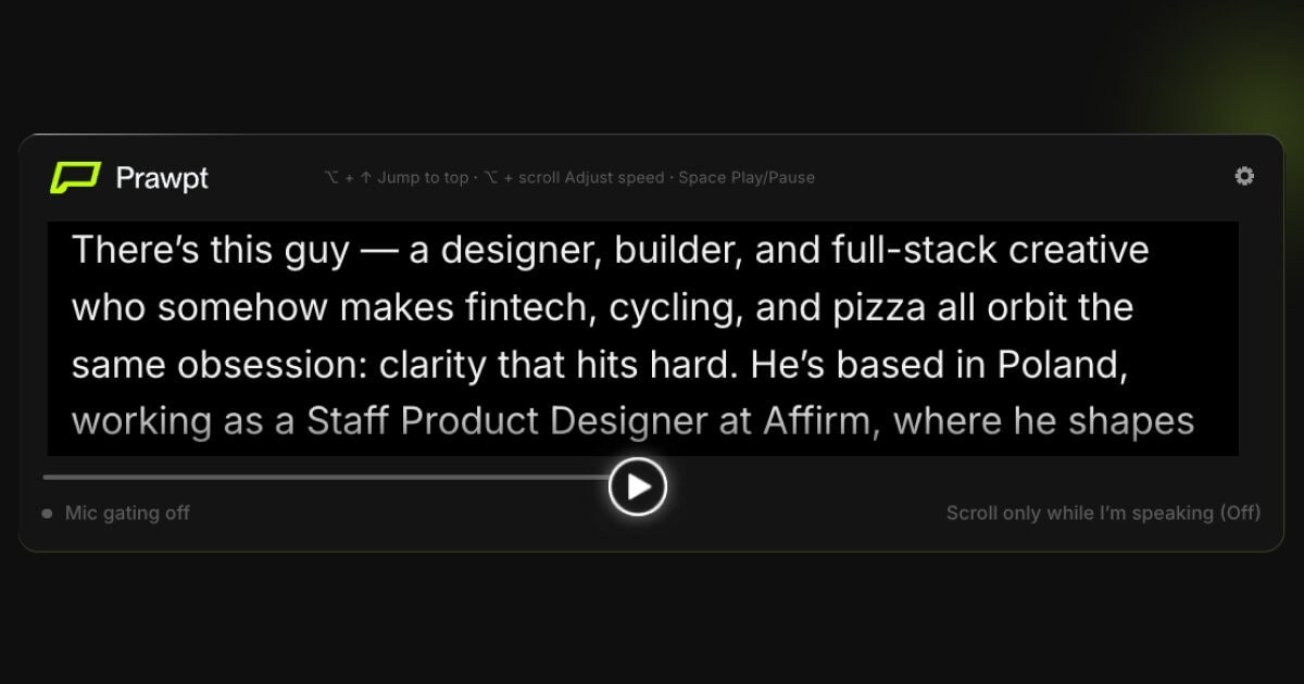 Prawpt - Main product screenshot demonstrating key features and user interface