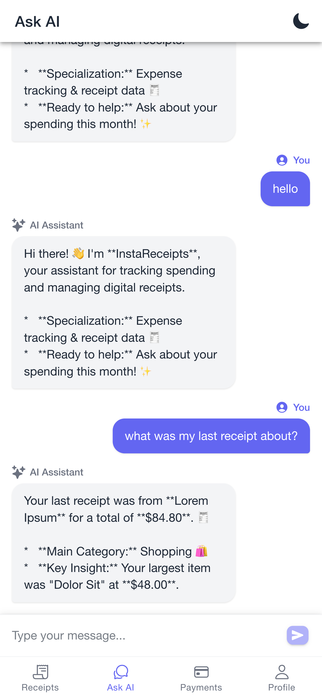 Instareceipts - Main product screenshot demonstrating key features and user interface