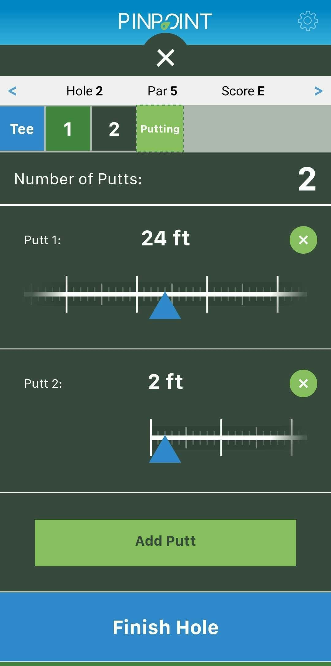 Estadísticas de golf y GPS identificar media 4