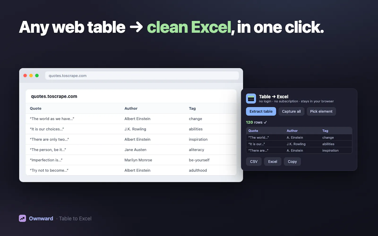 Table to Excel screenshot 2