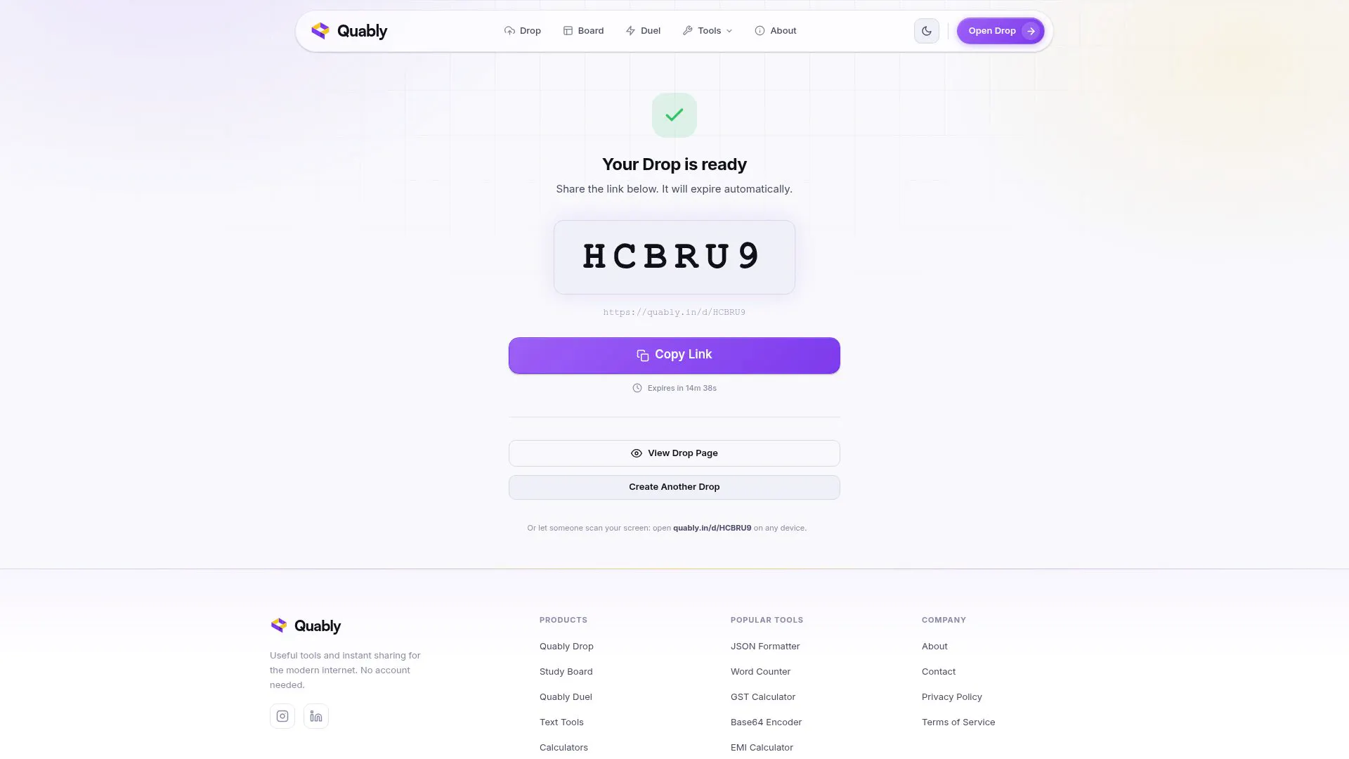 Quably Drop — Share Files Without Signup gallery image
