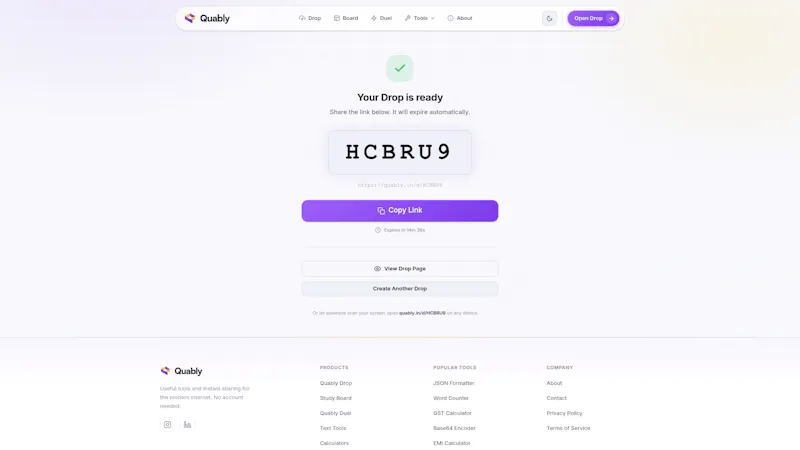 Quably Drop — Share Files Without Signup screenshot 2