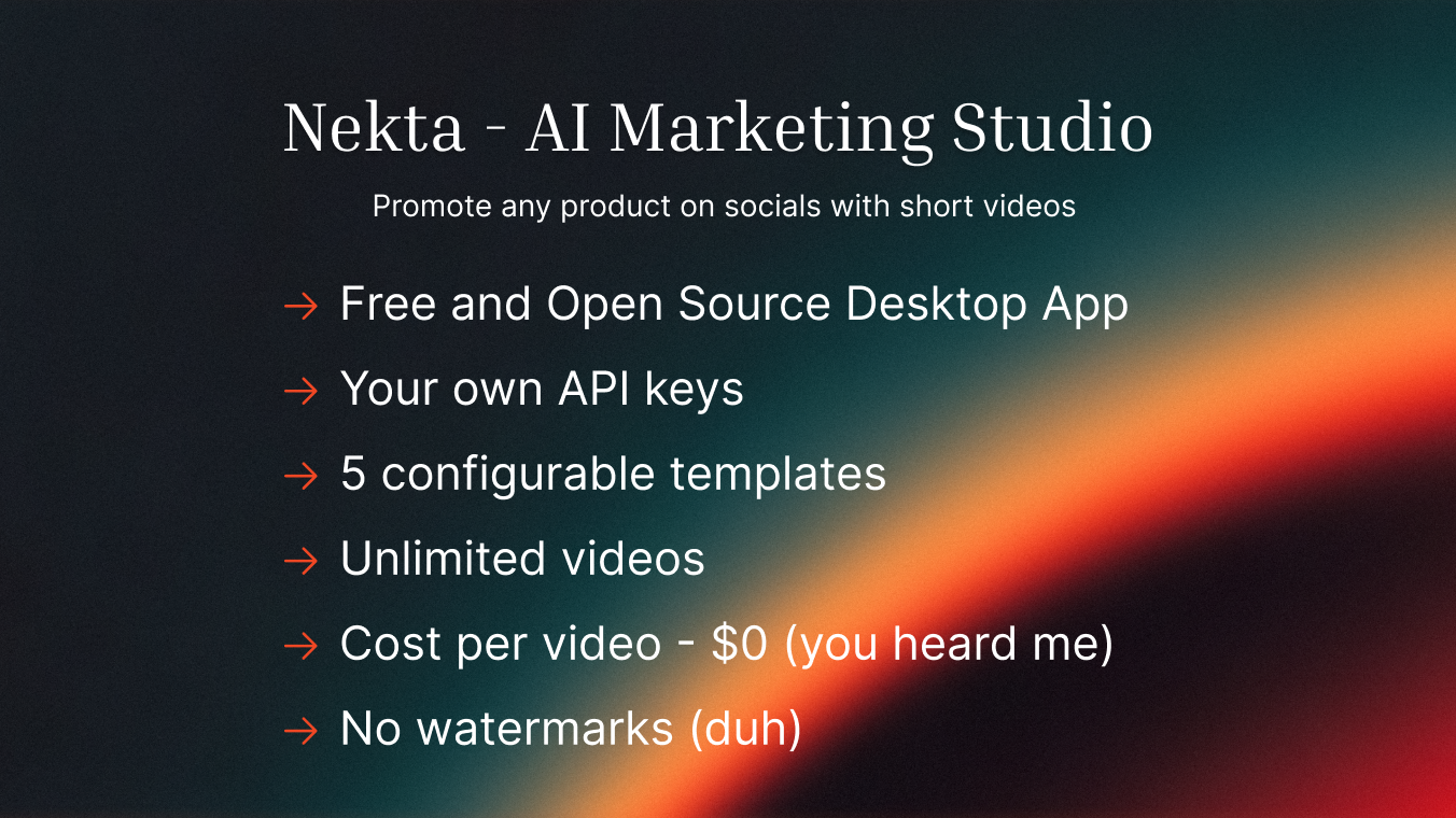 Nekta - AI Marketing Studio - Main product screenshot demonstrating key features and user interface