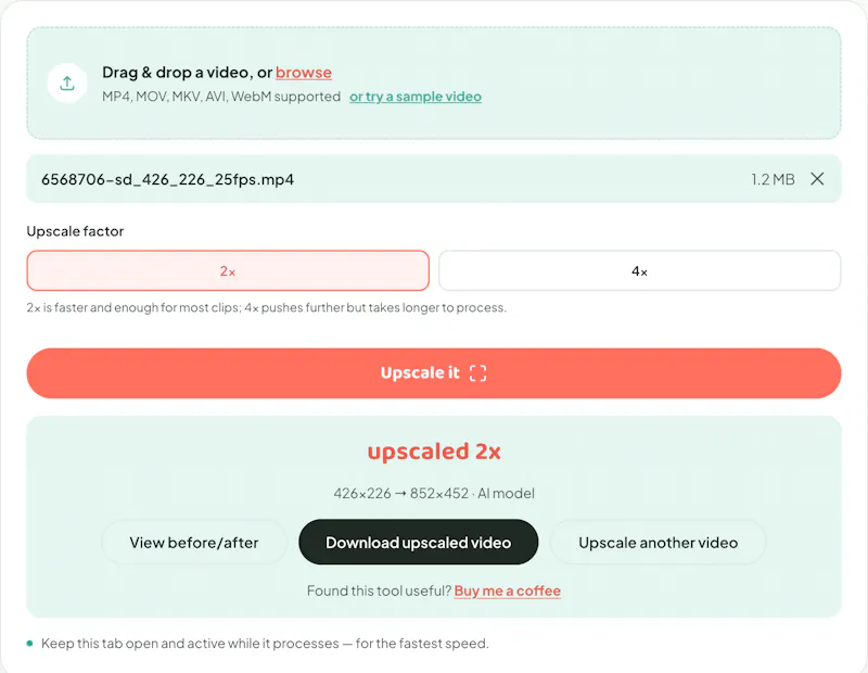 SquishyFile Video Upscaler screenshot 2