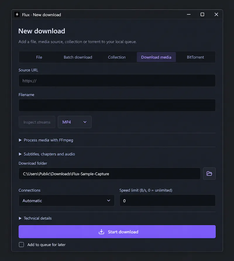 Flux Download Manager screenshot 4