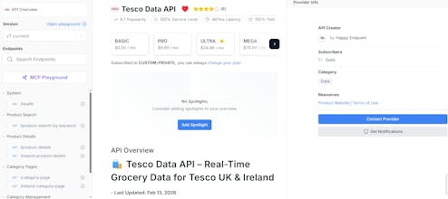 Real-time Tesco Data API gallery image