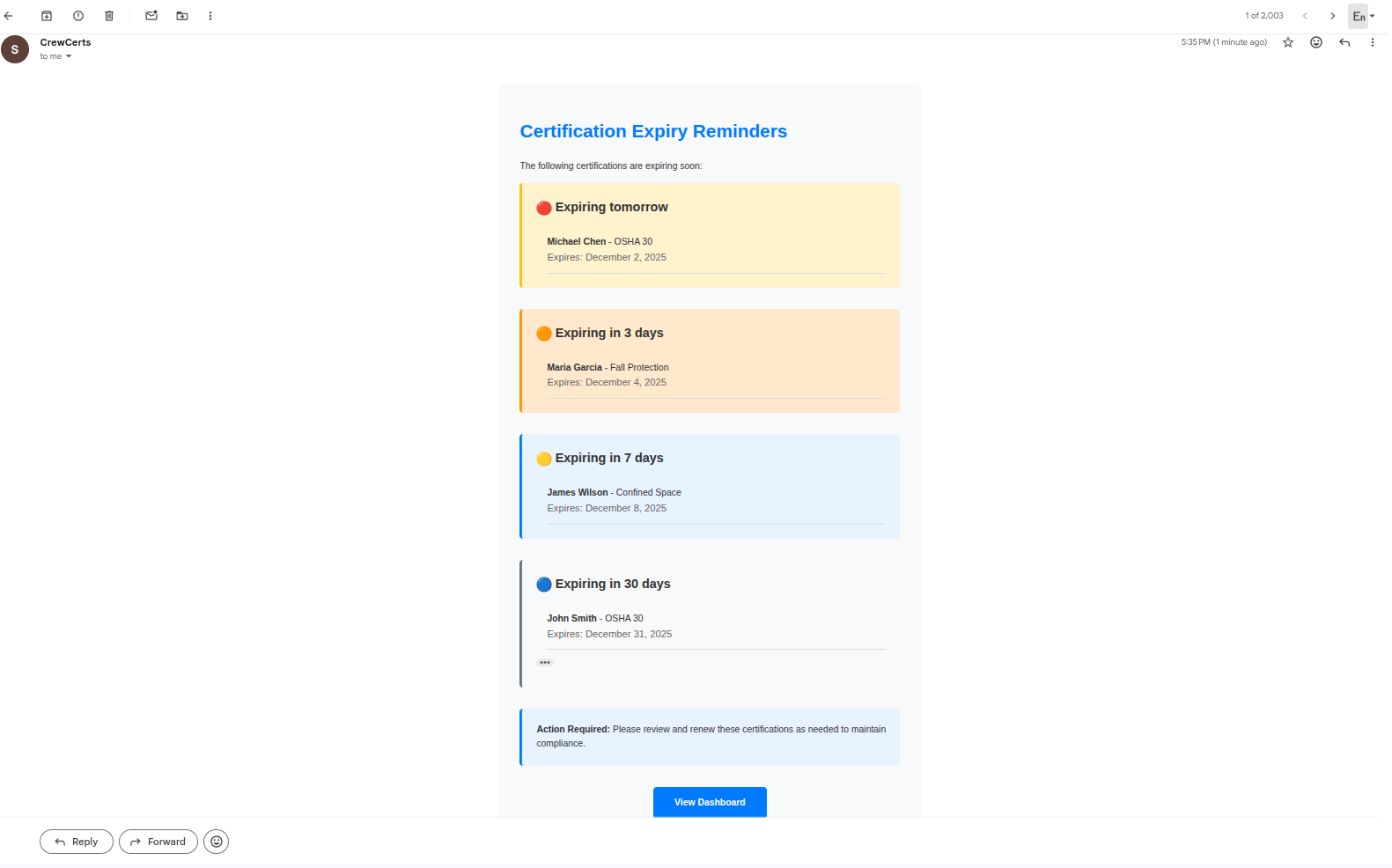 CrewCerts - Screenshot 3 showing product features and functionality