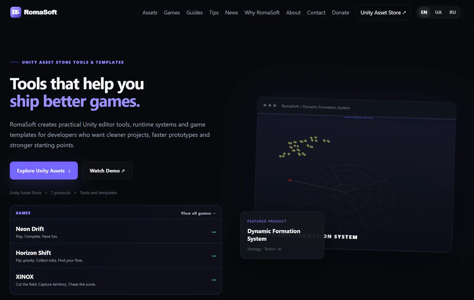 RomaSoft – Unity Tools & Templates screenshot 2