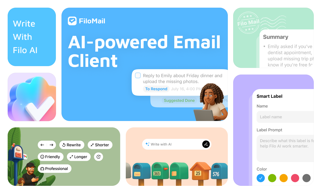 FiloMail for Android - Main product screenshot demonstrating key features and user interface