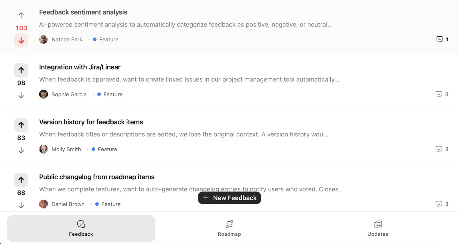 Fdback.io screenshot 2