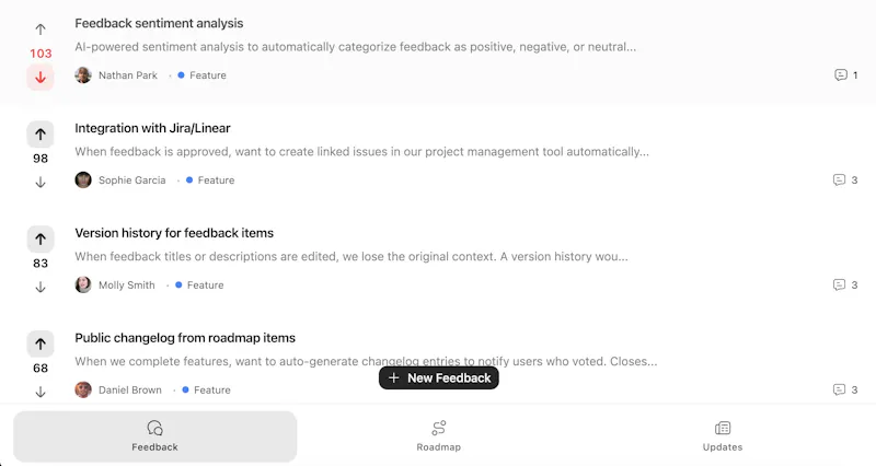 Fdback.io screenshot 2