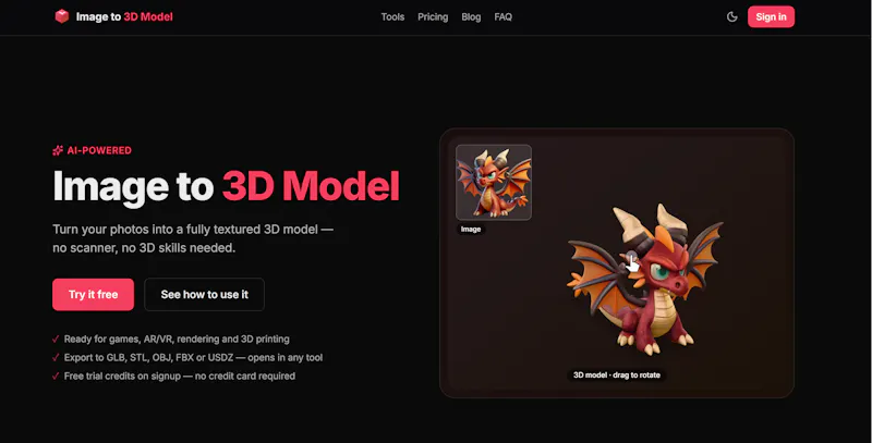Image to 3D Model screenshot 1