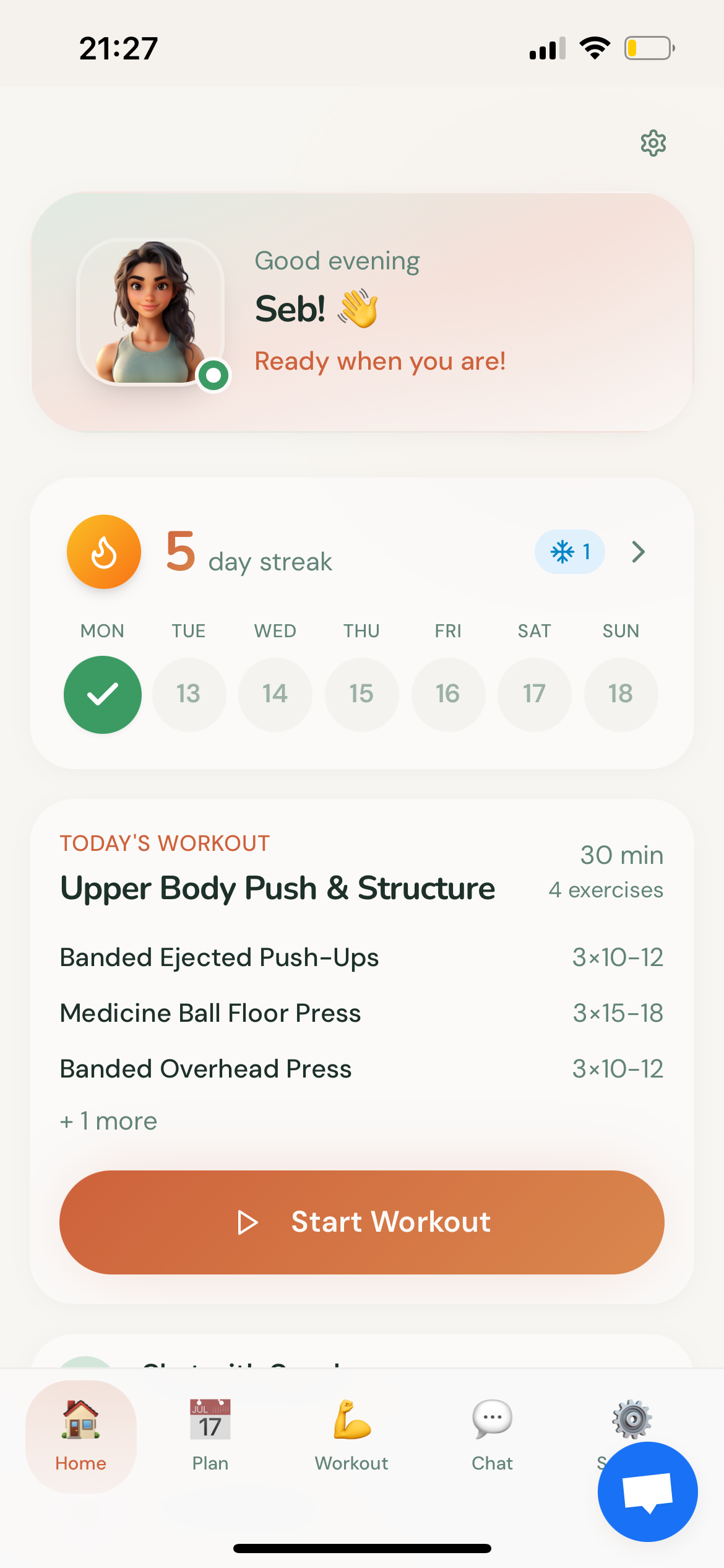 Home Gym - Personal Trainer App - Screenshot 2 showing product features and functionality