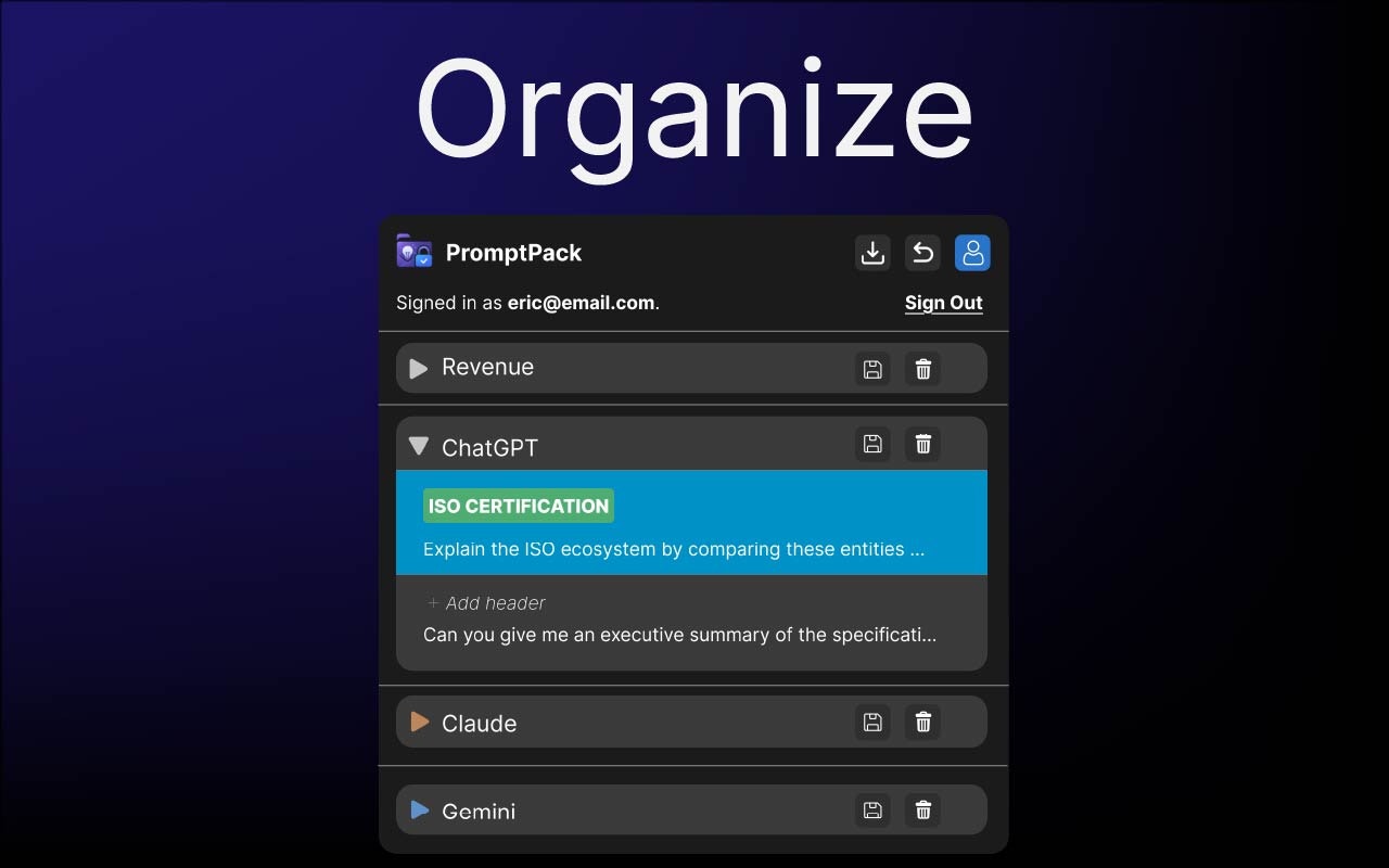 PromptPack - Screenshot 5 showing product features and functionality