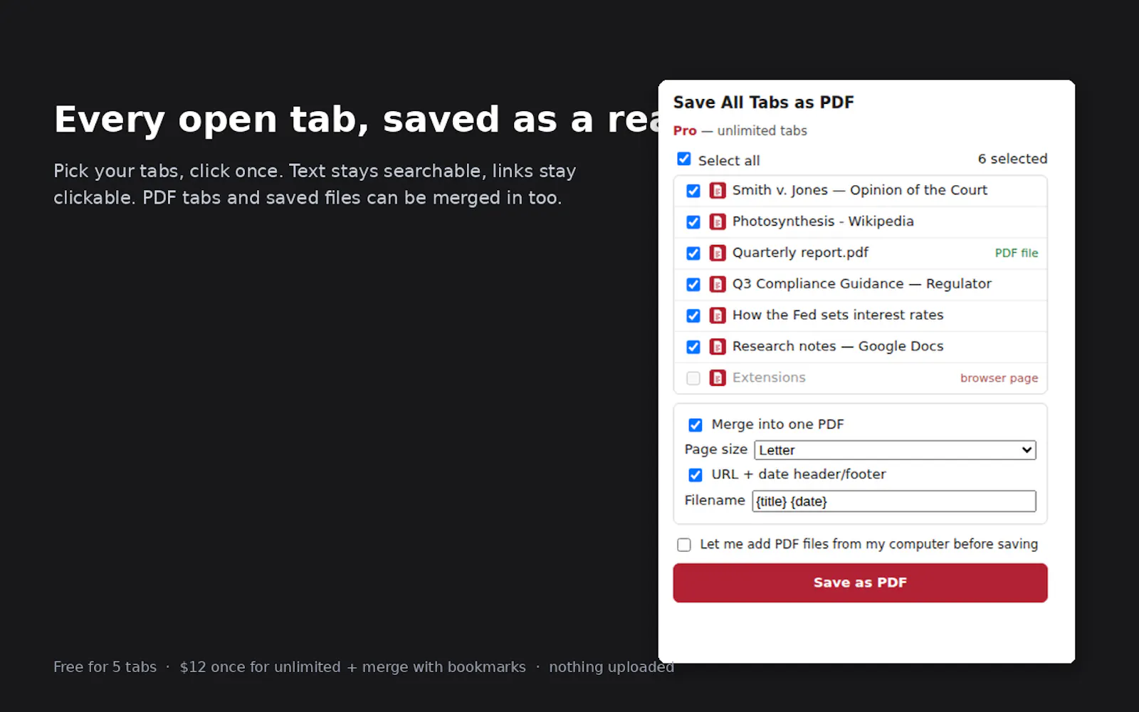 Save All Tabs as PDF screenshot 2