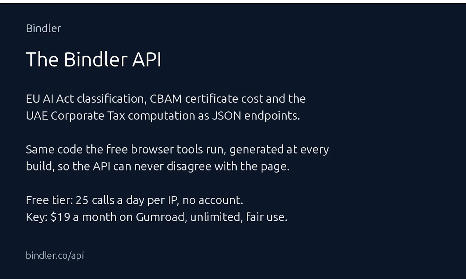 Bindler API screenshot 3