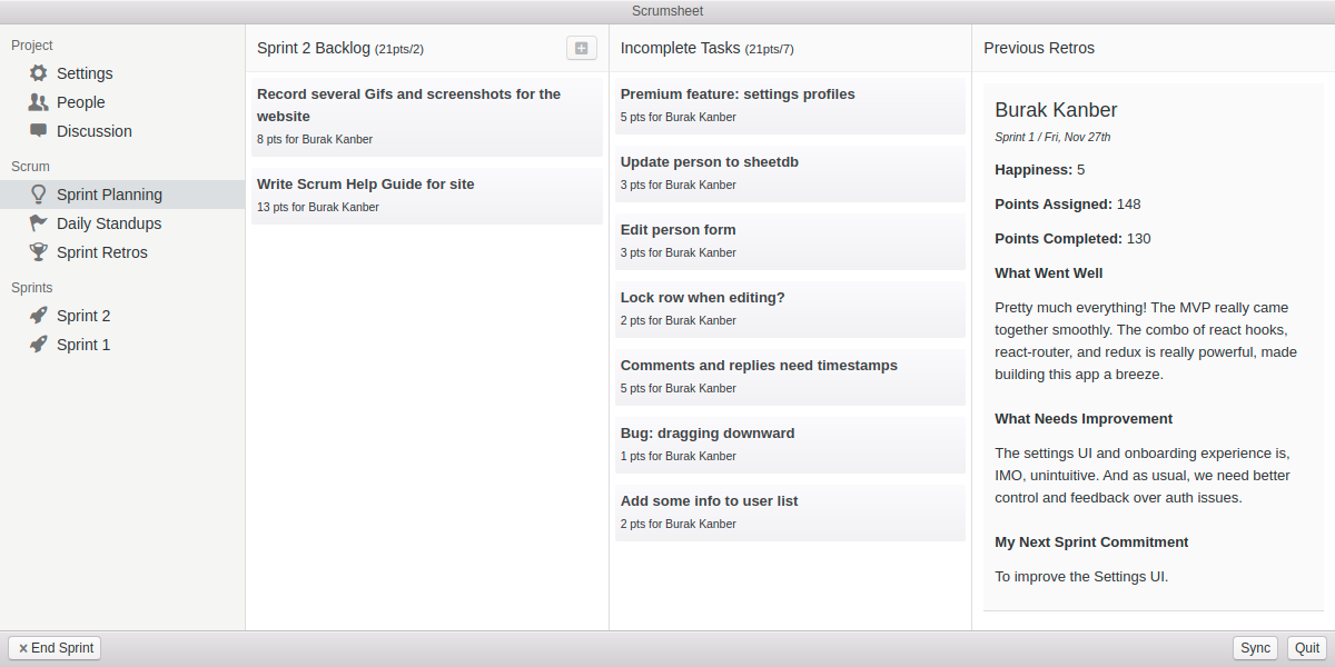Scrumsheet gallery image