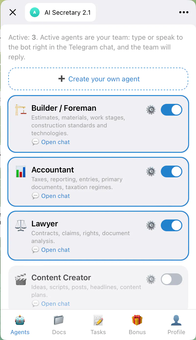 AI Secretary (Telegram Bot)