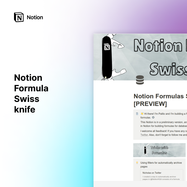 Notion Formulas Swiss knife [PREVIEW]