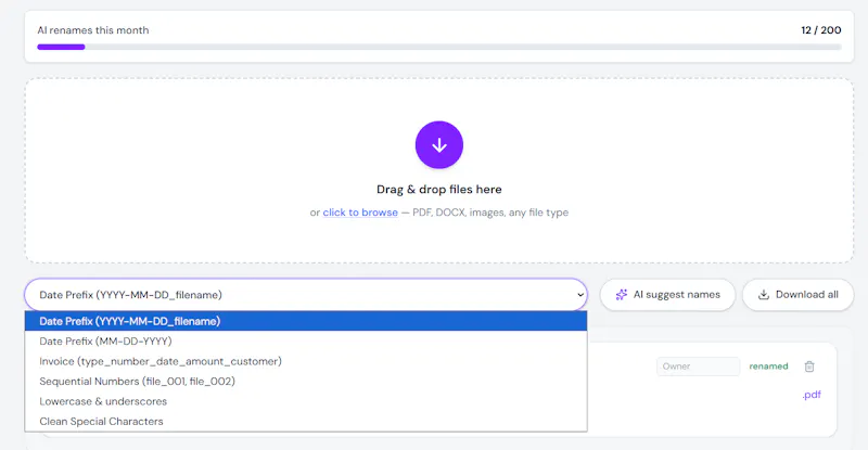ScanRename screenshot 2