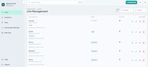 Syano - Opensource URL shortener gallery image