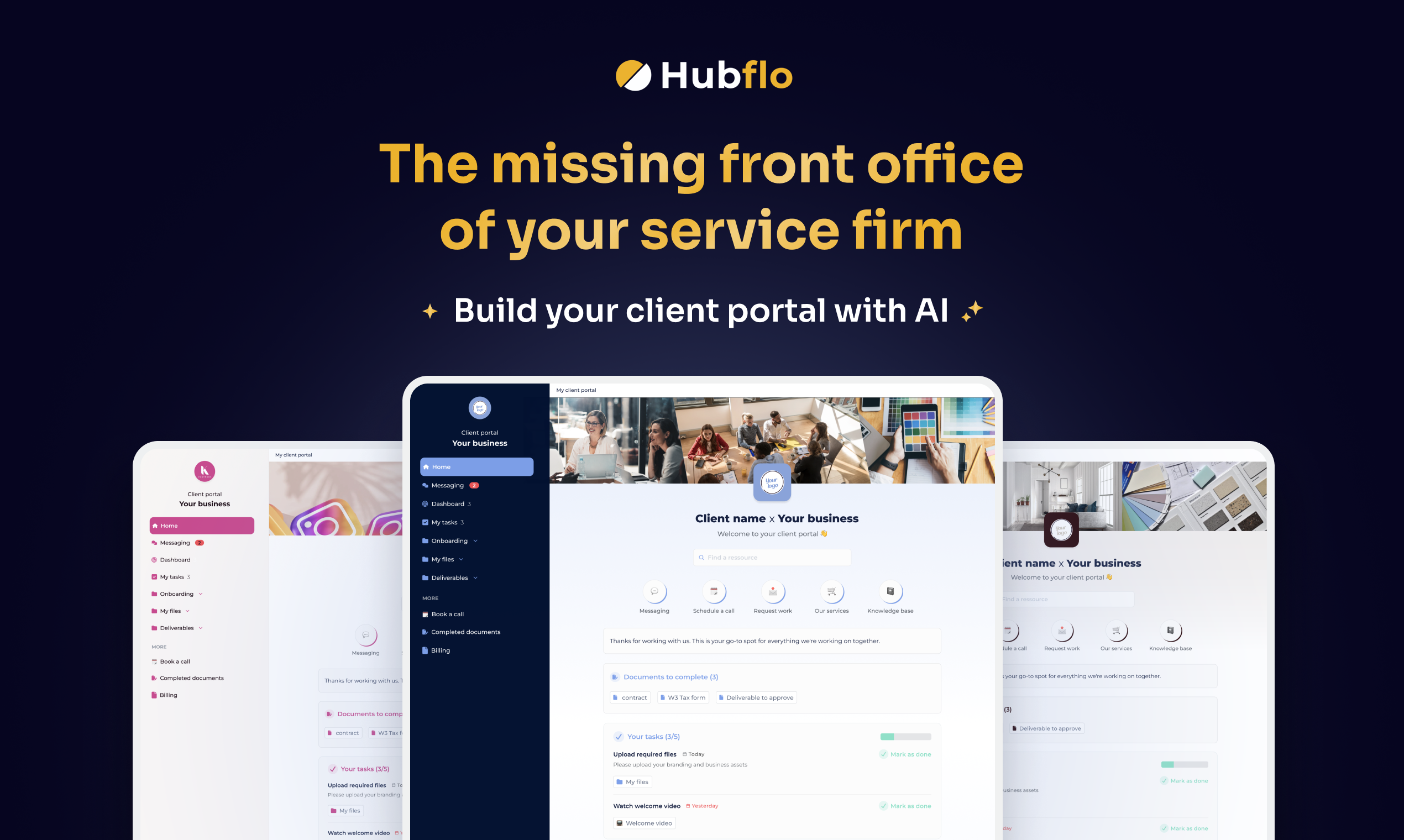 startuptile Hubflo-Dazzle clients with a powerful client portal built by AI