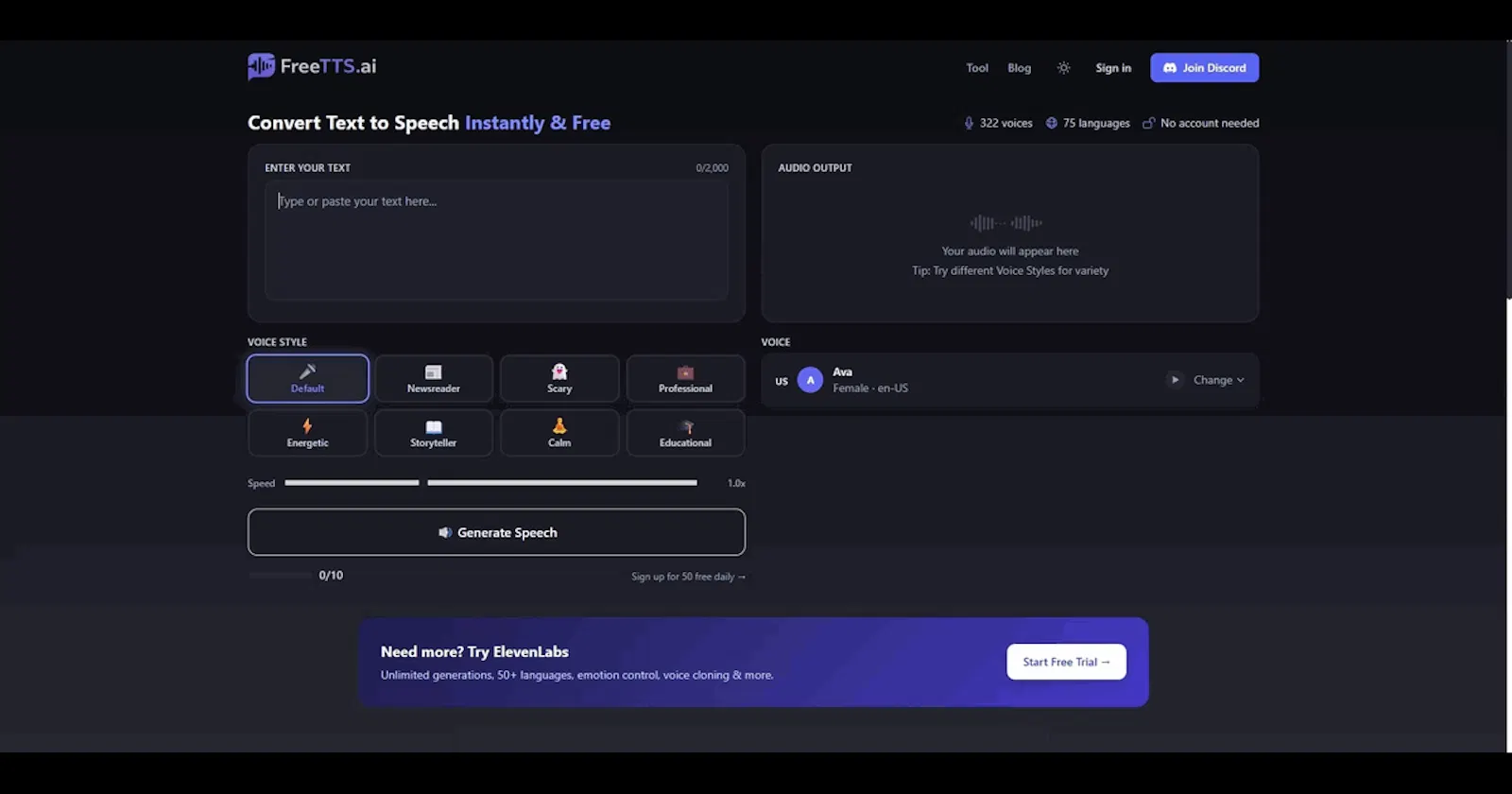 FreeTTS.ai screenshot 2