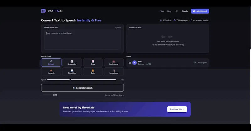 FreeTTS.ai screenshot 2