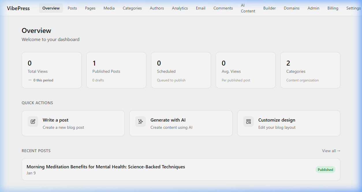 VibePress - Screenshot 4 showing product features and functionality