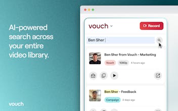 Capturando conteúdo inspirador de outros: um instantâneo da extensão Vouch Chrome em ação, capturando vídeos inspiradores de outros usuários.