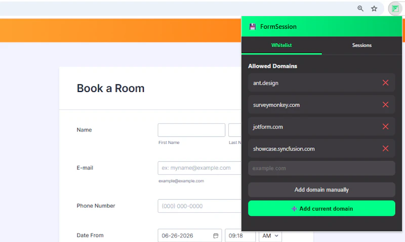 FormSession screenshot 2