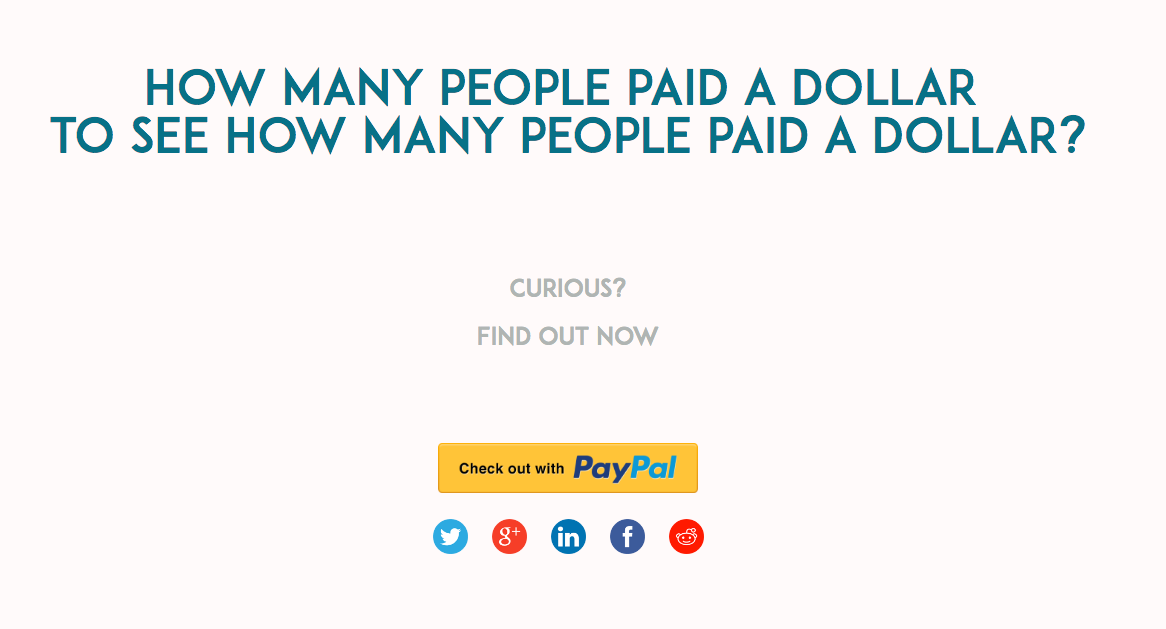How many people paid a dollar  to see how many people paid a dollar? gallery image