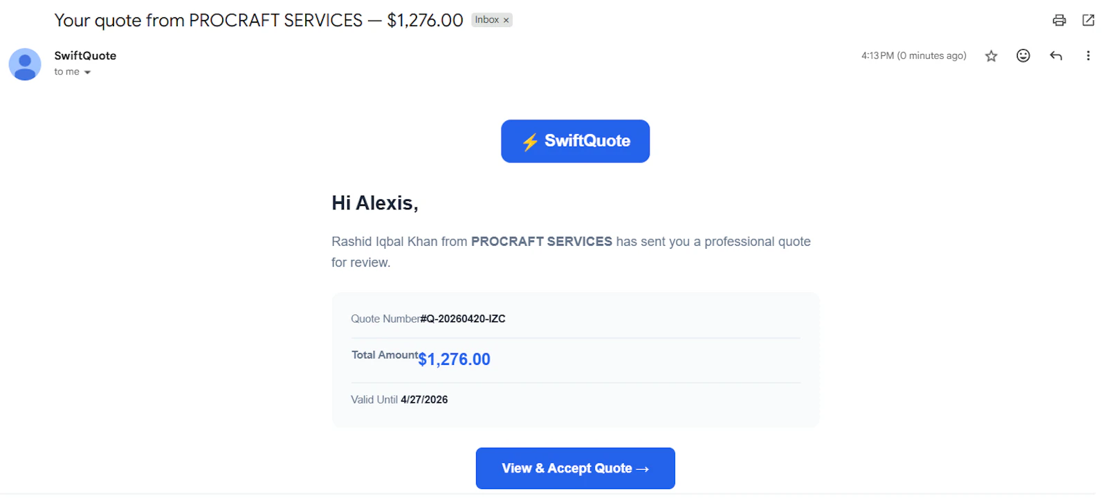 SwiftQuote screenshot 4