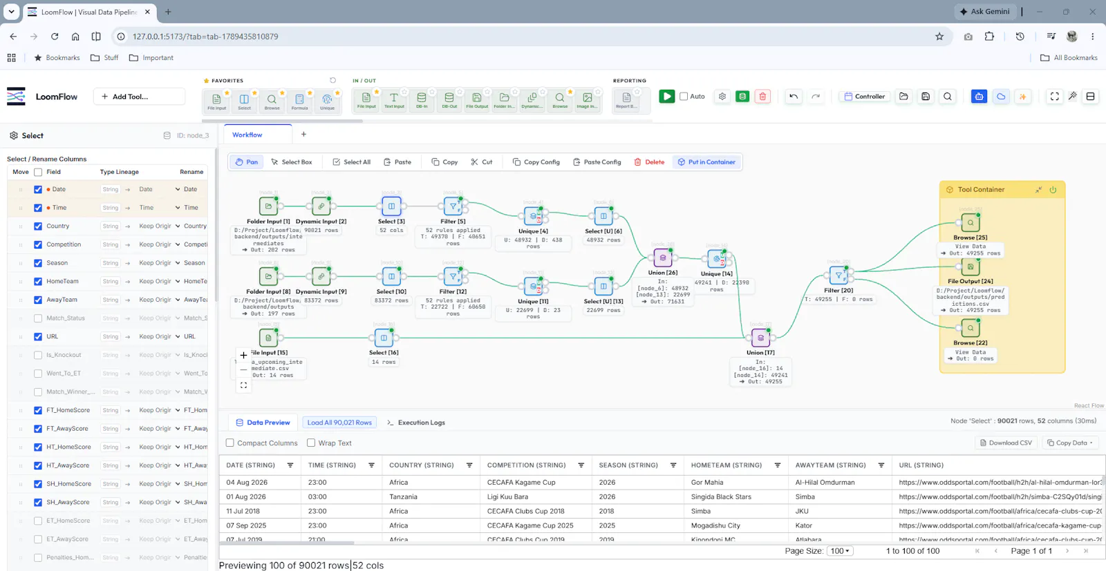 LoomFlow: Open-Source Visual ETL screenshot 1