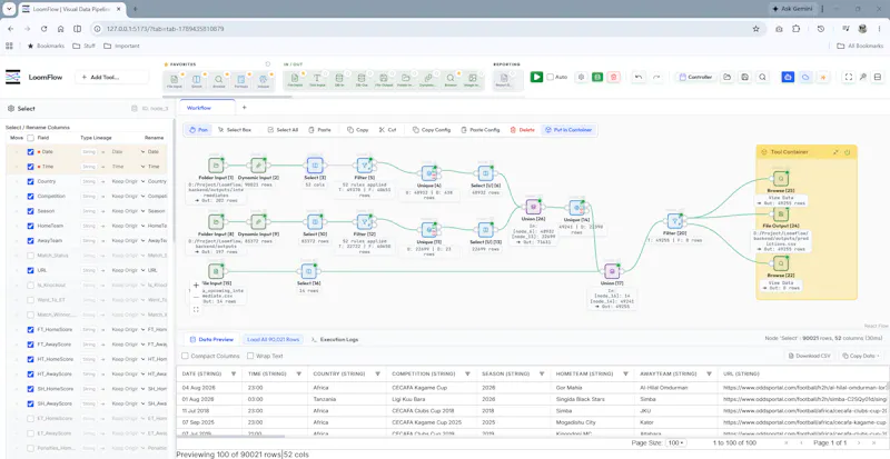 LoomFlow: Open-Source Visual ETL screenshot 1
