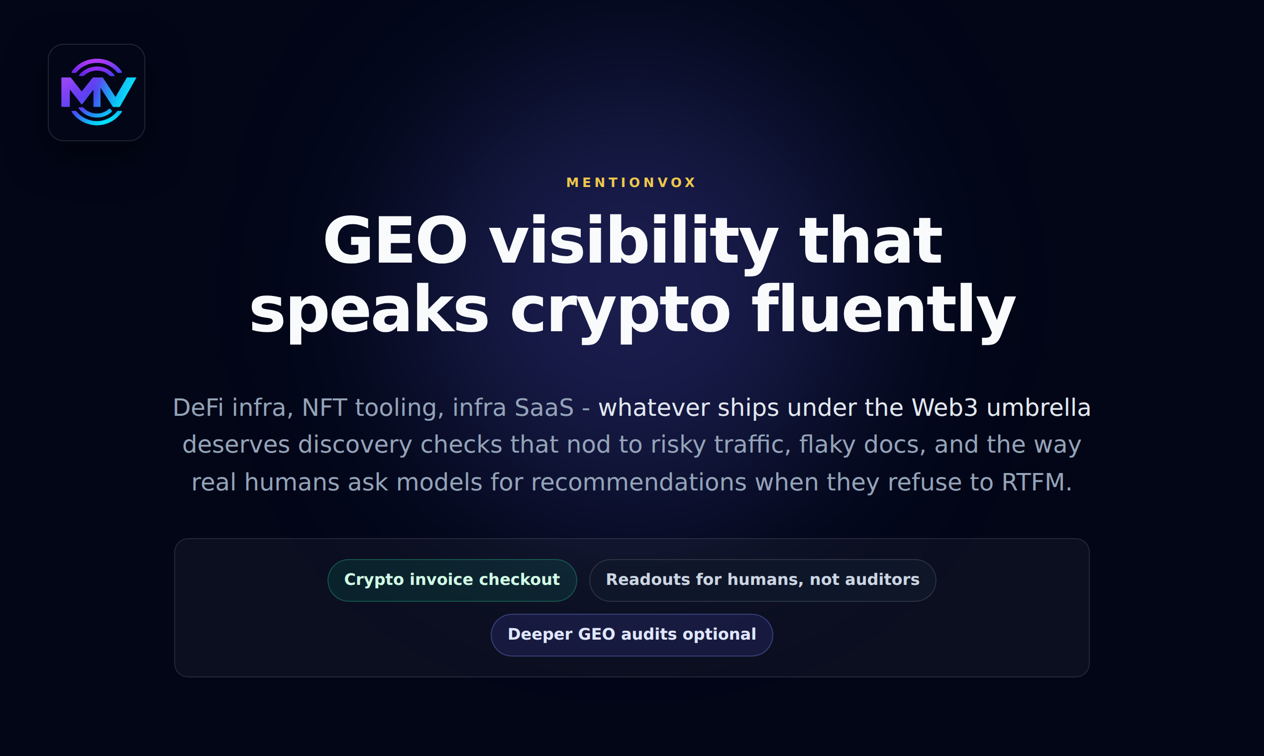 MentionVox - GEO checks for brands gallery image