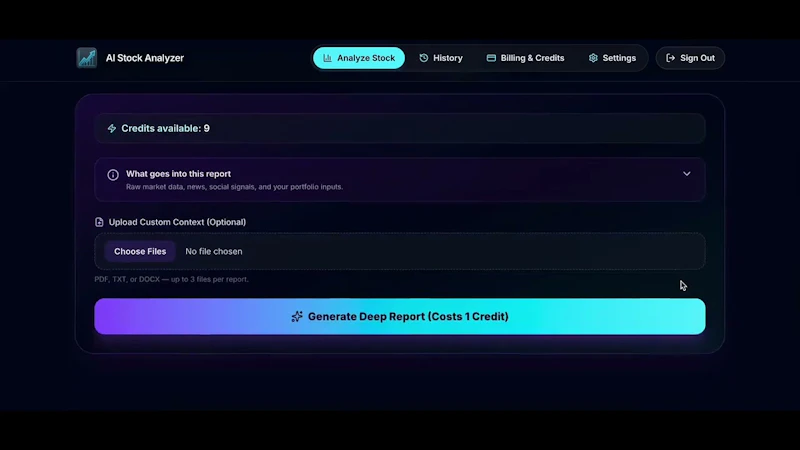 AI Stock Analyzer screenshot 1 (video preview)