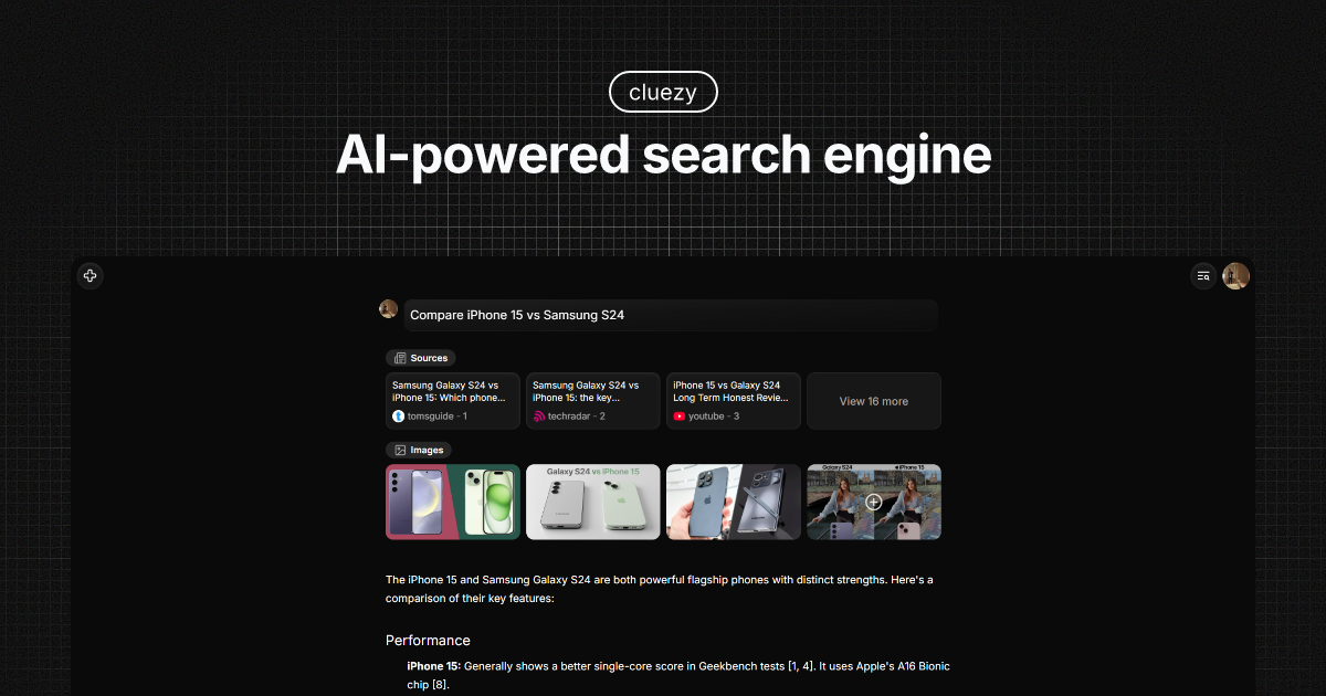 Cluezy - Screenshot 2 showing product features and functionality