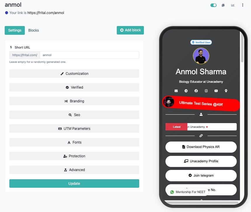 Frital - Smart way to share your links media 2