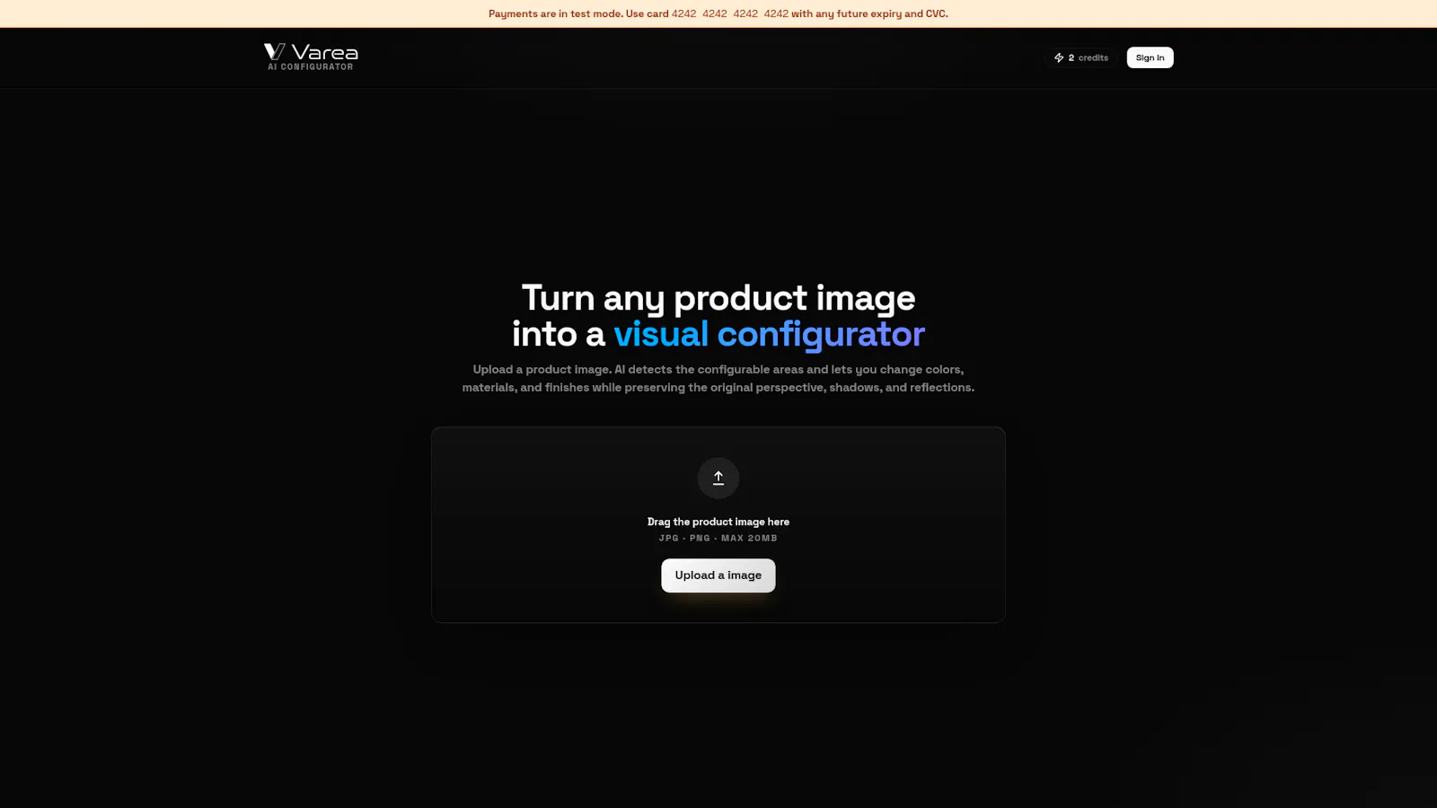 varea | from image to configurator screenshot 1