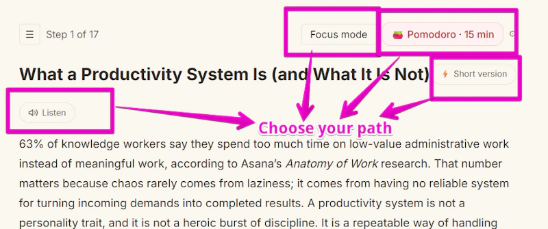 Moinaki — ADHD-friendly learning screenshot 3