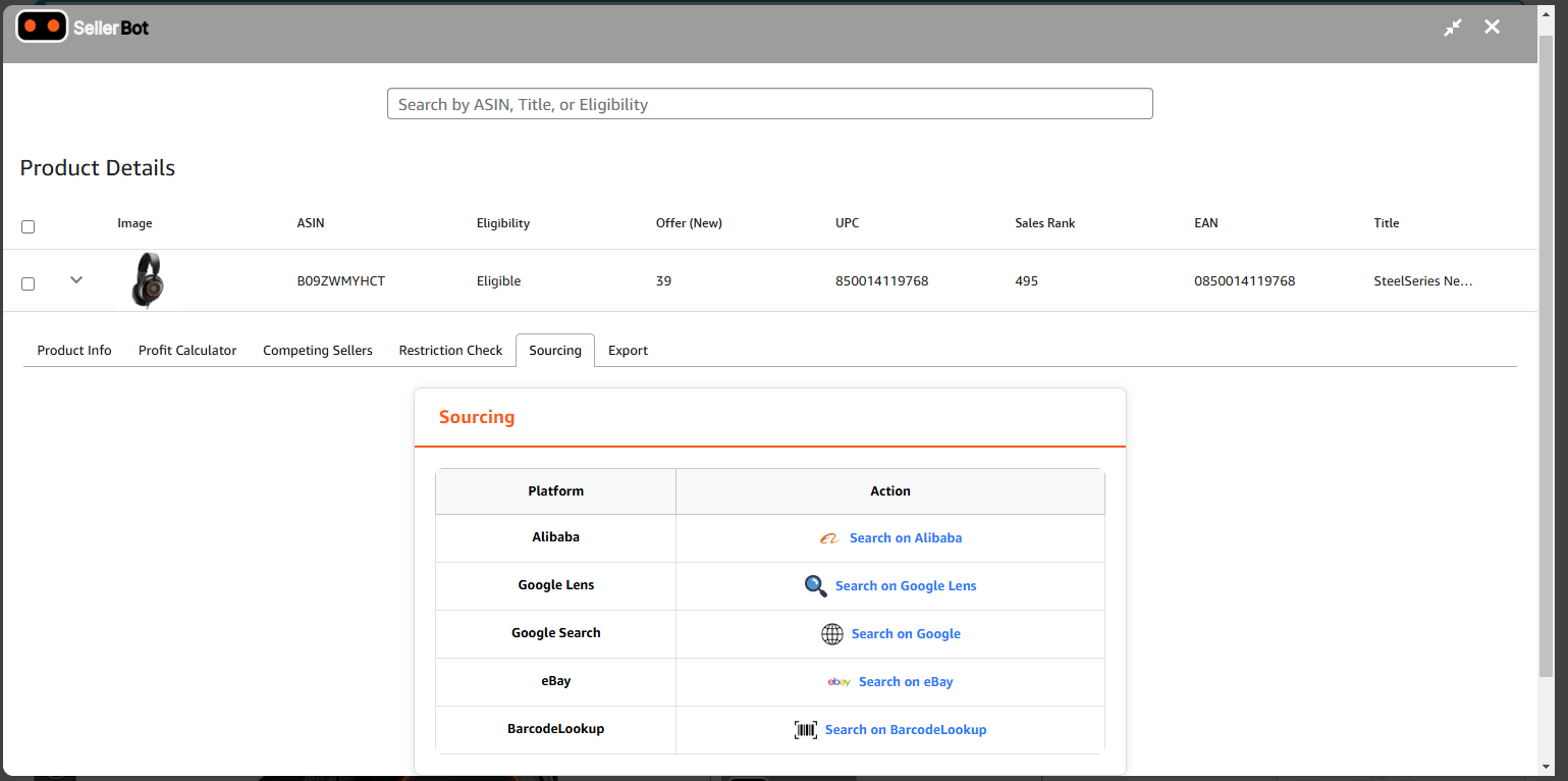 SellerBot Free Amz Product Research Tool gallery image