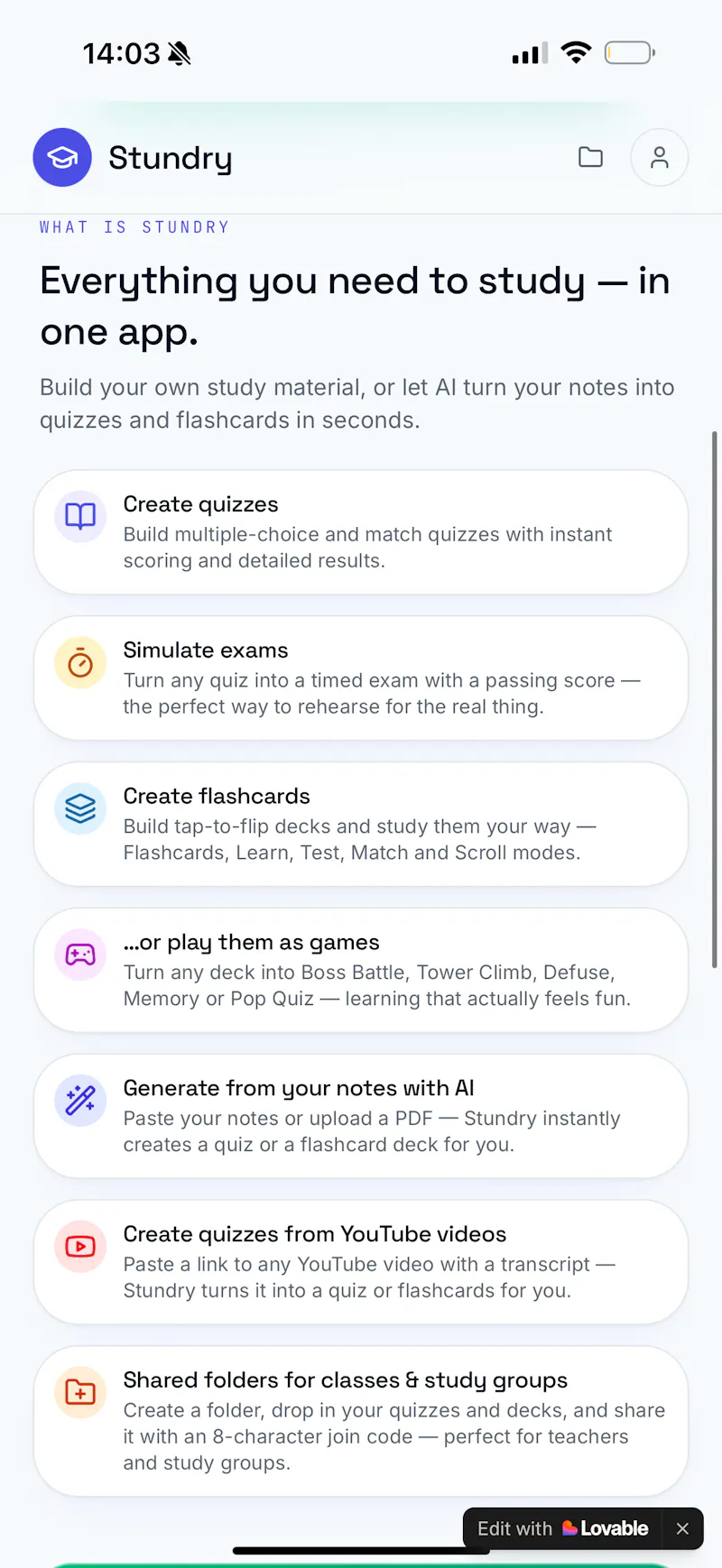 Stundry — Master any subject screenshot 1