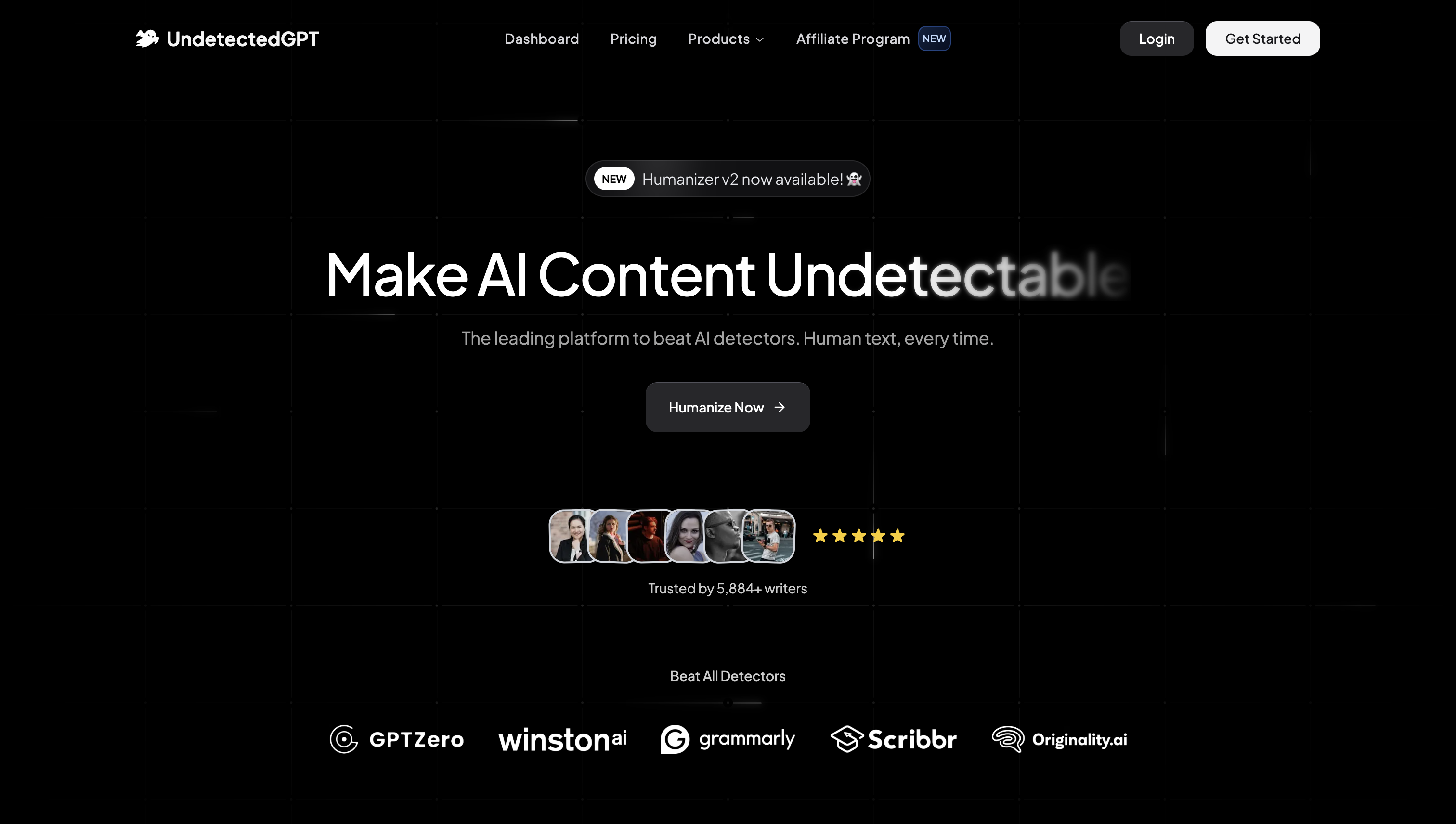 UndetectedGPT - Main screenshot showing features and interface