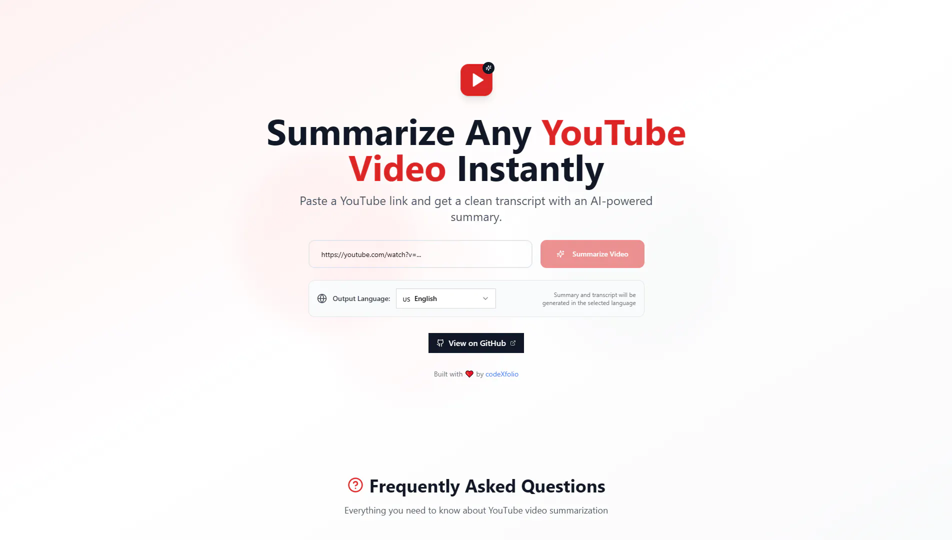 YouTube Transcript Summarizer gallery image