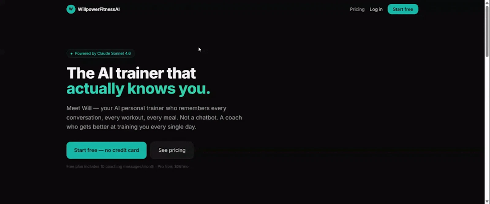WillpowerFitnessAI screenshot 1 (video preview)