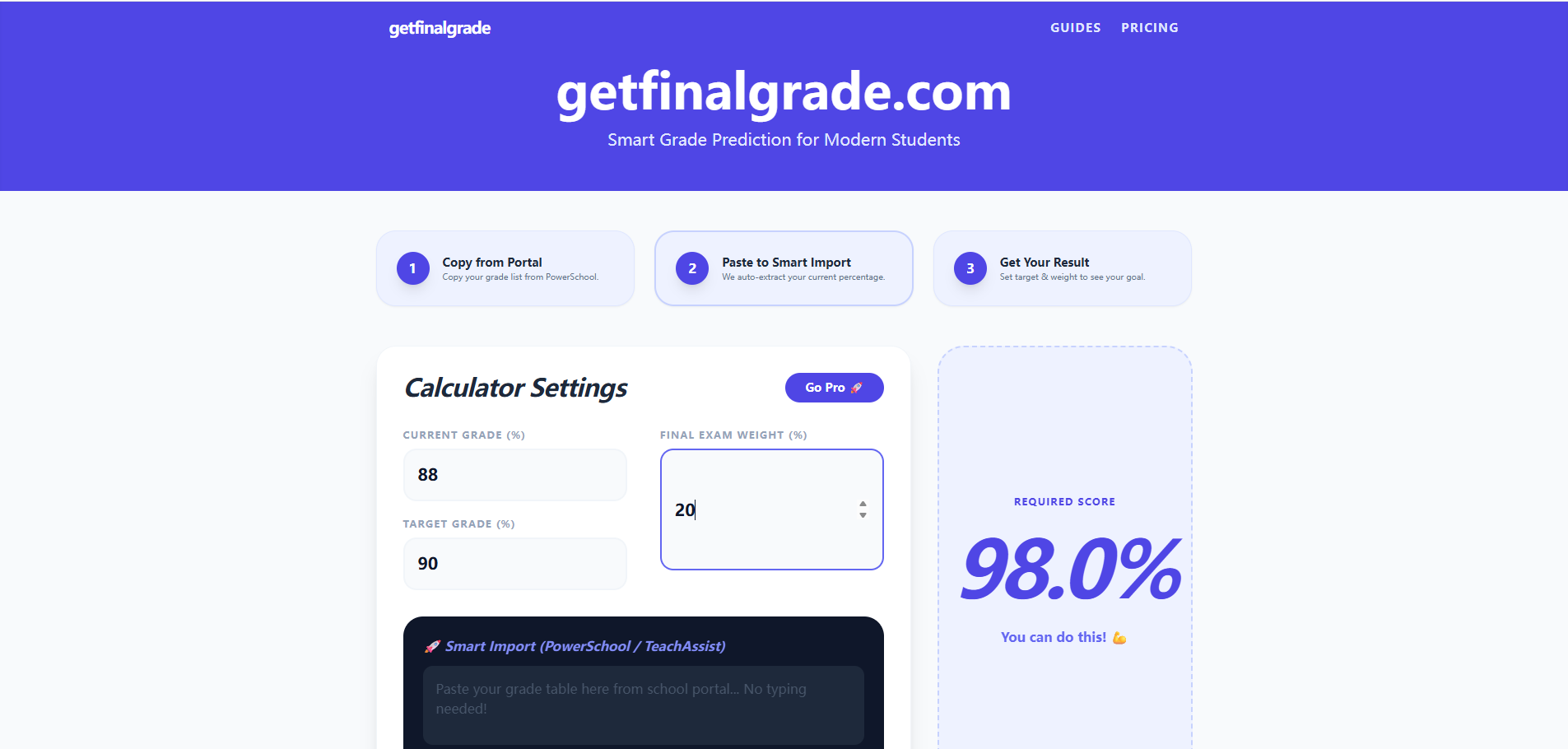 getfinalgrade.com - Main product screenshot demonstrating key features and user interface