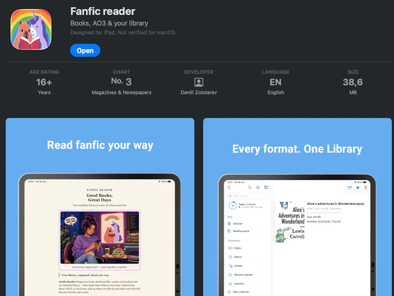 Fanfic Reader —  iOS iPadOS Mobile App screenshot 4