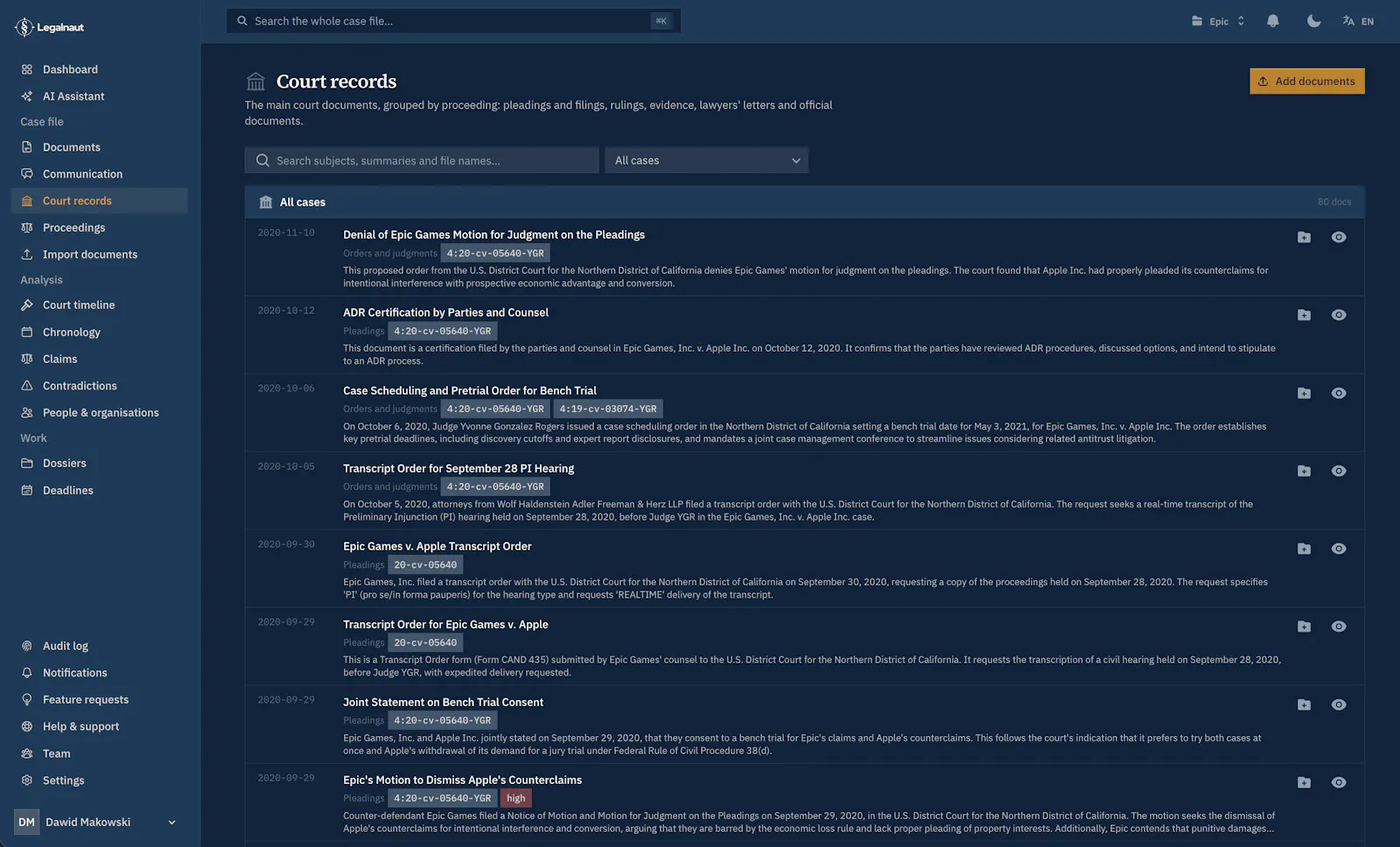 Legalnaut: AI Litigation & Case Analysis screenshot 16